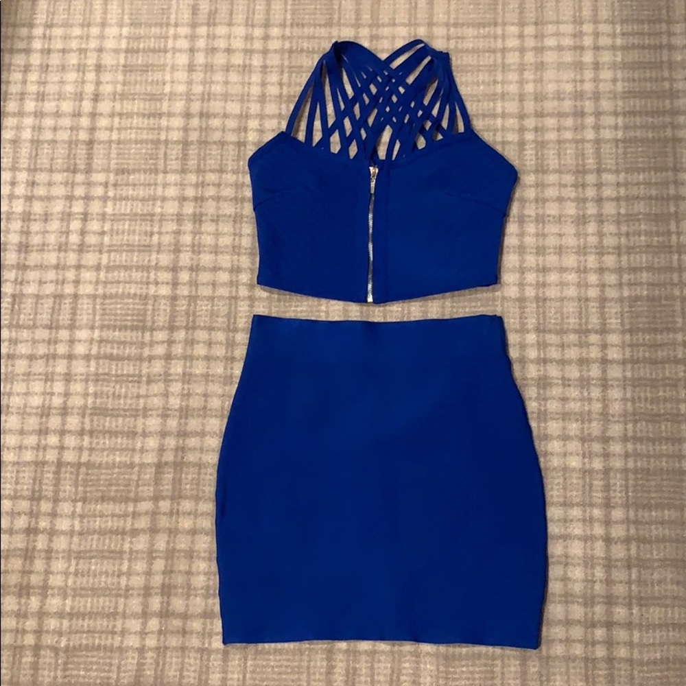 Bandage high waisted skirt & top set.